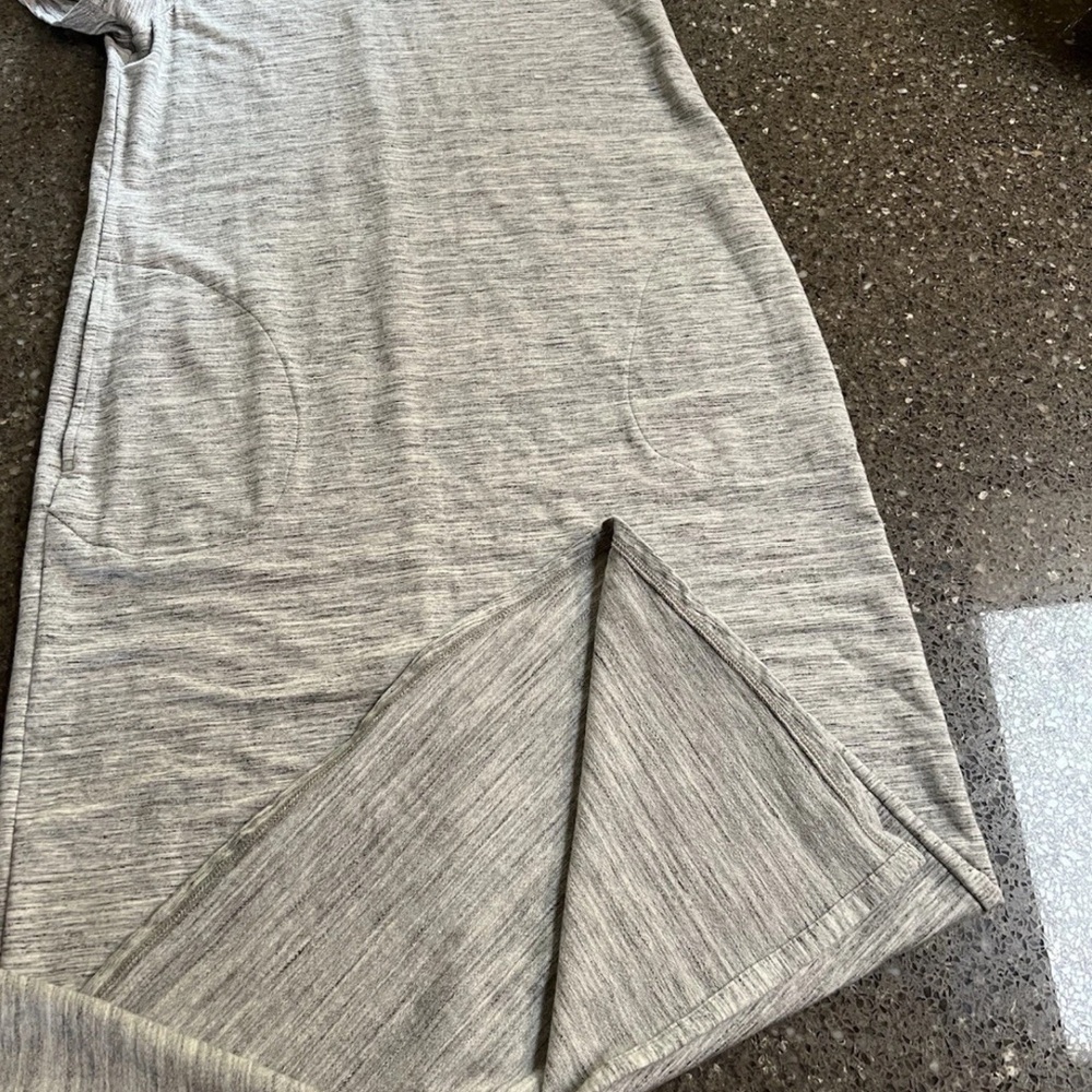 Pure Jill Short Sleeve Maxi Dress Size S Gray Pockets Casual Pima Cotton - Picture 2 of 8